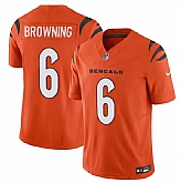 Men & Women & Youth Cincinnati Bengals #6 Jake Browning Orange 2023 F.U.S.E. Vapor Untouchable Limited Football Stitched Jersey,baseball caps,new era cap wholesale,wholesale hats